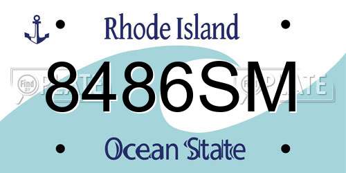 8486SM Rhode Island License Plate