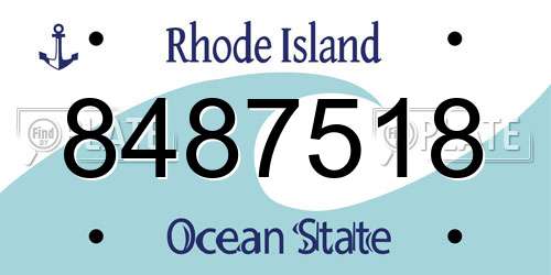 8487518 Rhode Island License Plate