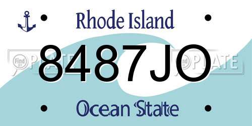 8487JO Rhode Island License Plate