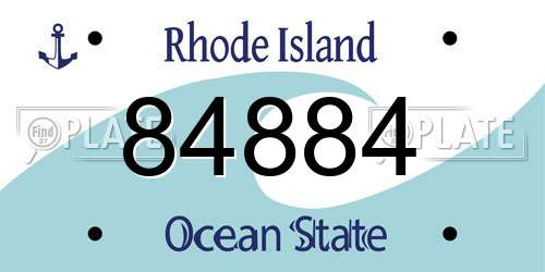 84884 Rhode Island License Plate
