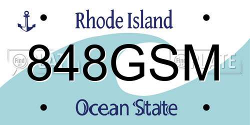 848GSM Rhode Island License Plate