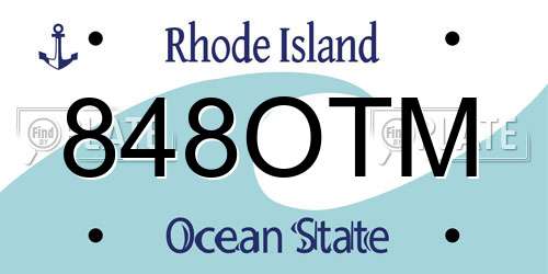848OTM Rhode Island License Plate