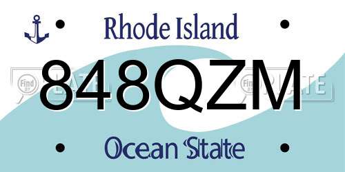 848QZM Rhode Island License Plate