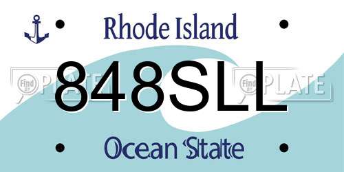 848SLL Rhode Island License Plate