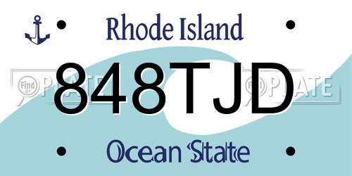 848TJD Rhode Island License Plate