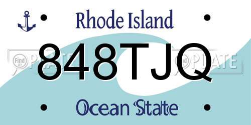 848TJQ Rhode Island License Plate