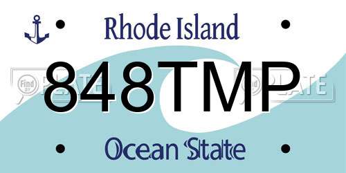 848TMP Rhode Island License Plate