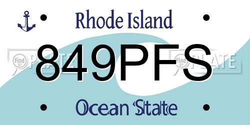 849PFS Rhode Island License Plate