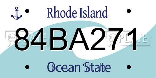 84BA271 Rhode Island License Plate