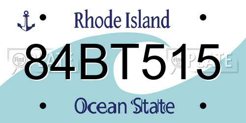 84BT515 Rhode Island License Plate