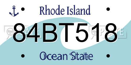 84BT518 Rhode Island License Plate
