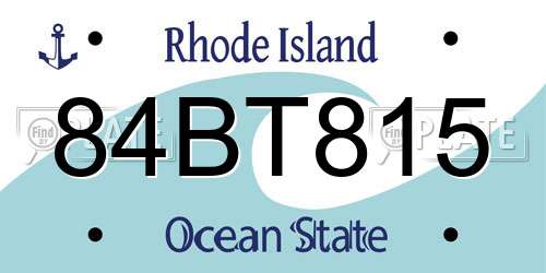 84BT815 Rhode Island License Plate