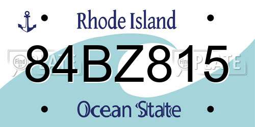 84BZ815 Rhode Island License Plate