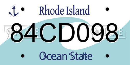 84CD098 Rhode Island License Plate
