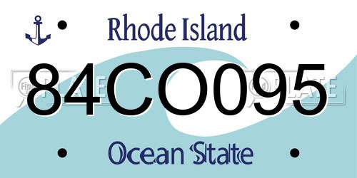 84CO095 Rhode Island License Plate