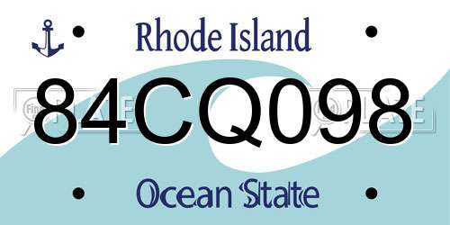 84CQ098 Rhode Island License Plate