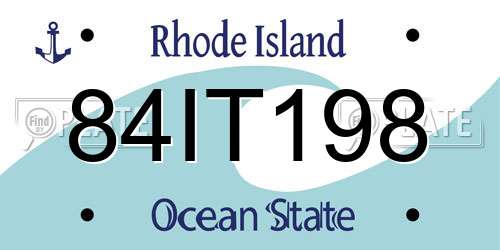 84IT198 Rhode Island License Plate