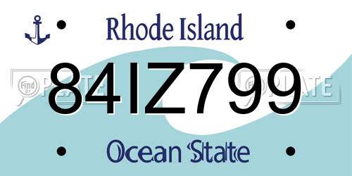 84IZ799 Rhode Island License Plate