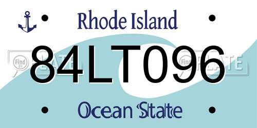 84LT096 Rhode Island License Plate