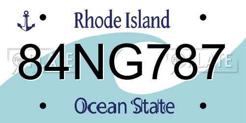 84NG787 Rhode Island License Plate