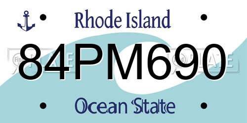 84PM690 Rhode Island License Plate