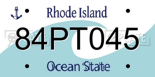 84PT045 Rhode Island License Plate