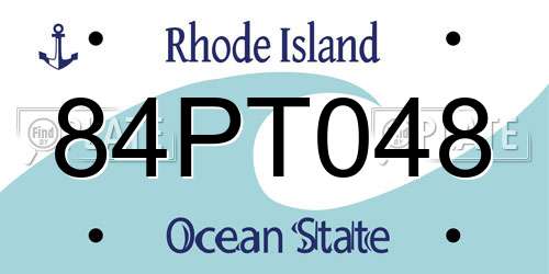 84PT048 Rhode Island License Plate