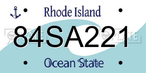 84SA221 Rhode Island License Plate