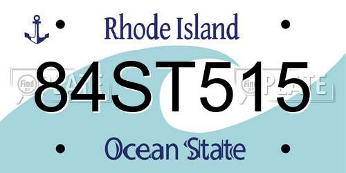 84ST515 Rhode Island License Plate