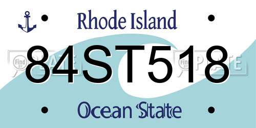 84ST518 Rhode Island License Plate