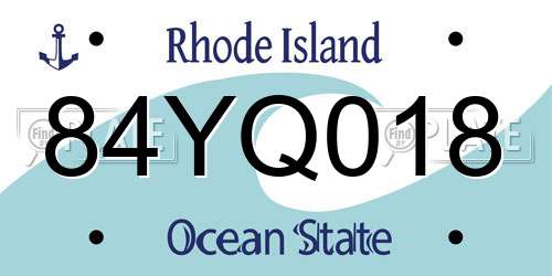 84YQ018 Rhode Island License Plate