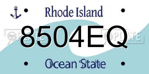 8504EQ Rhode Island License Plate