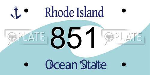 851 Rhode Island License Plate