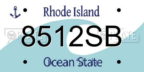 8512SB Rhode Island License Plate