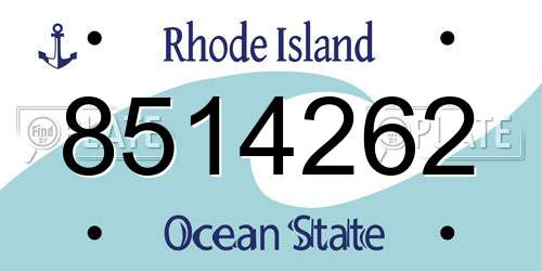 8514262 Rhode Island License Plate