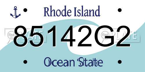 85142G2 Rhode Island License Plate