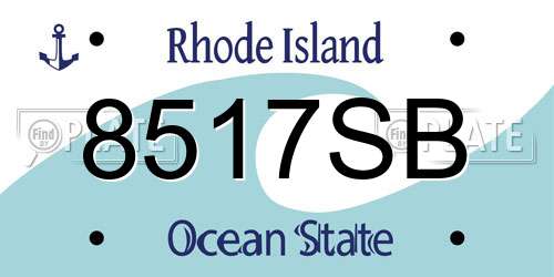 8517SB Rhode Island License Plate