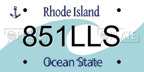 851LLS Rhode Island License Plate