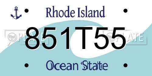 851T55 Rhode Island License Plate