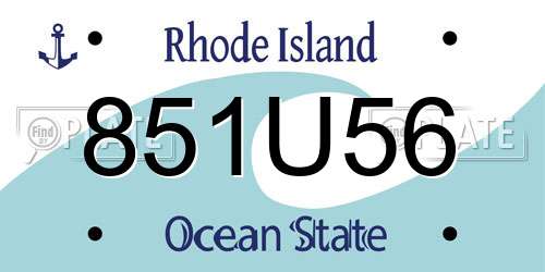 851U56 Rhode Island License Plate
