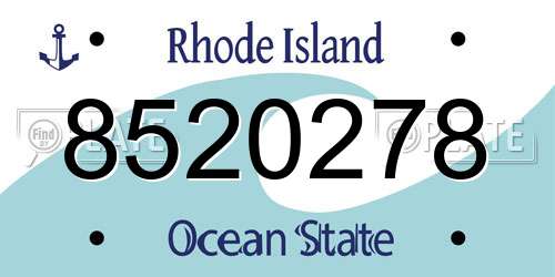 8520278 Rhode Island License Plate