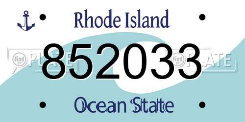 852033 Rhode Island License Plate