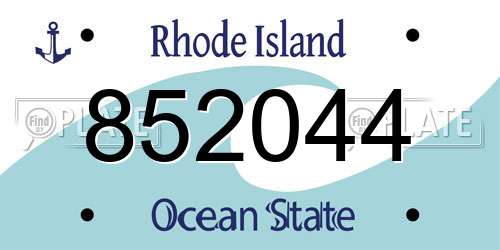 852044 Rhode Island License Plate