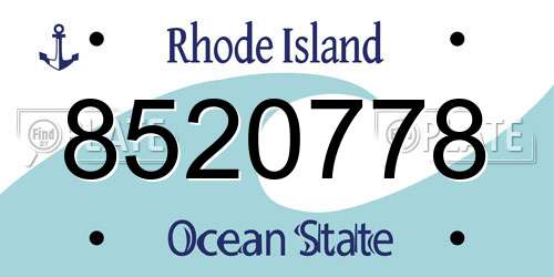 8520778 Rhode Island License Plate