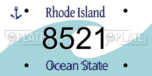 8521 Rhode Island License Plate