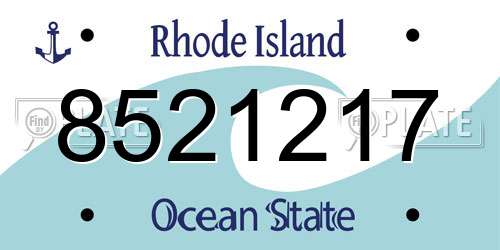 8521217 Rhode Island License Plate