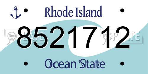 8521712 Rhode Island License Plate