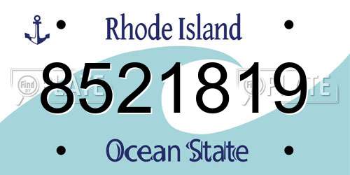 8521819 Rhode Island License Plate