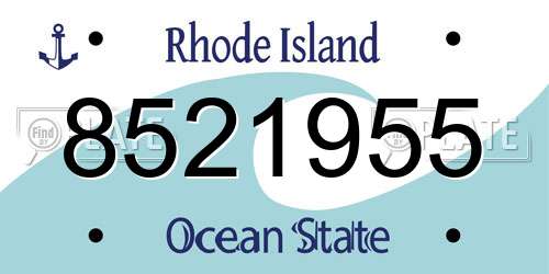 8521955 Rhode Island License Plate