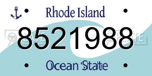 8521988 Rhode Island License Plate